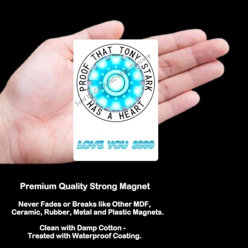 Image of Superhero Ironman Arc Reactor Nanotech Waterproof Digital Picture Magnet. Large Size 10cms x 7cms; Multi Color 1 Piece Ironman Arc Reactor Office Fridge Magnet. Iron Man Gift Souvenir AV-22