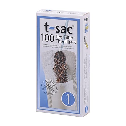 T-Sac Tea Filter Bags, Disposable Tea Infuser, Number 1-Size, 1-Cup Capacity, Set of 200