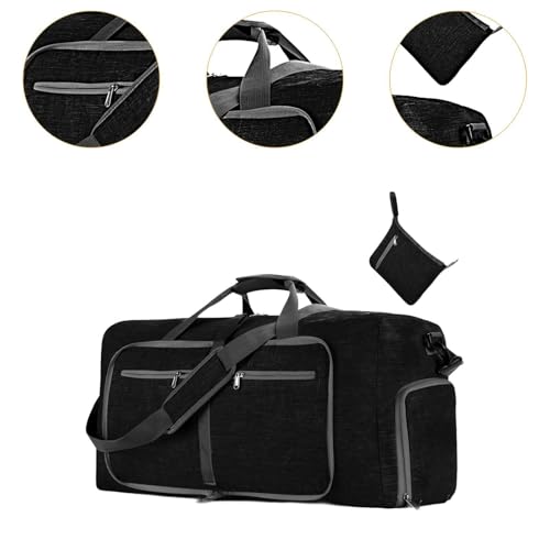 Large Capacity Duffle Bag for Travel and Outdoor Use, Black3