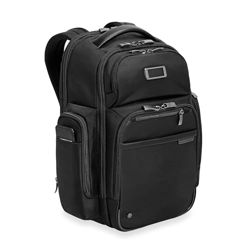 Image of Briggs & Riley Medium Cargo Backpack for Women & Men - Laptop Backpack, For Work & Travel, Lightweight & Durable, Padded Straps, Fits up to 15 inch Laptop - @work Collection, Black
