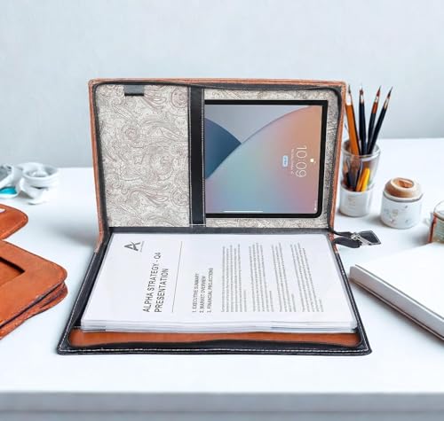 Image of STREPE ZK 20 Leafs A4 Document File Folder for Offices, Multipurpose Professional Leather File Folders for Documents and All Type of Papers and Certificates Pack of 2
