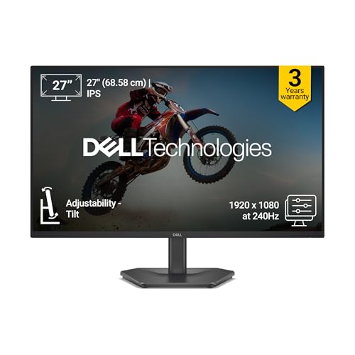 Image of Dell SE2726HG 27 inch (Smartchoice) FHD Gaming Monitor | 240Hz Fast IPS | 0.5ms Response | AMD FreeSync Premium | HDR10 | 99% sRGB | Eye Comfort Certified | HDMI 2.1 & DP 1.4 Ports | Tilt Stand | Black