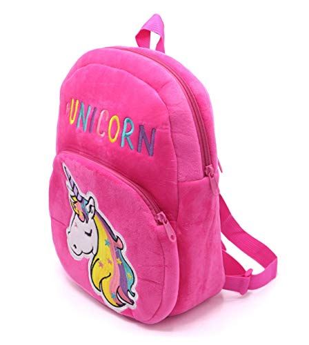 Image of Frantic Kid's, Toddler Velvet Animal Plush Cartoon School Backpacks ( Pink , 2-5 Years)