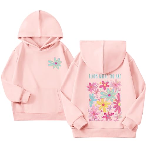 Girls Christian Floral Graphic Hoodie
