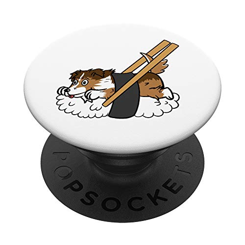 Sushi Shetland Sheepdog Cane PopSockets PopGrip: Impugnatura per Telefoni Cellulari e Tablet Intercambiabile