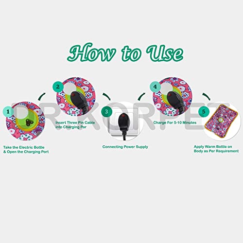 Image of Rechargeable Heating Pad Electric For Pain Relief, Hot Water Bag Electric For Pain Relief, Electric Hot Bag Heating Pad Auto Cut Electric Heating Pads (Any Color&Design) Pack of 1(970g)