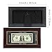 GMFrames Mahogany Dollar Bill Frame with Black Mat or Display 4x9 Picture without Mat,Real Glass