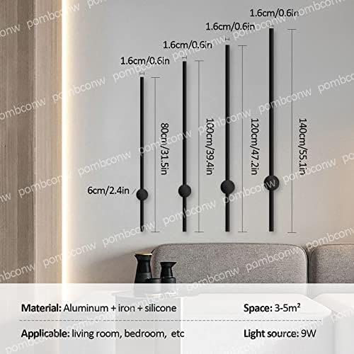 Kinkiety Led Z Długimi Taśmami Wewnętrzna Lampka Nocna Nowoczesna Nordycka Lampa ścienna Proste Tło Liniowa Oprawa ścienna Kinkiet Do Sypialni Dekoracja Nocna Ciepłe światło, 55inch