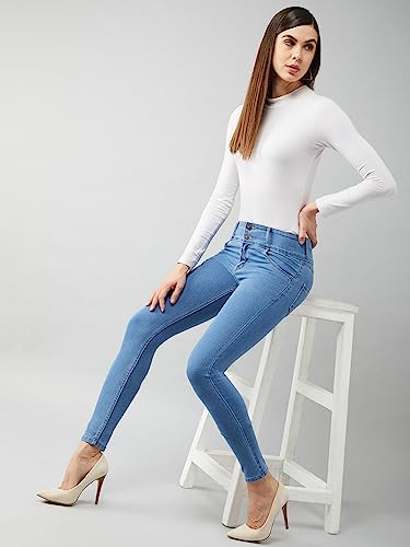 Image of Dolce Crudo Women's Skinny Fit High Rise Regular Length Stretchable High Waist Denim Jeans