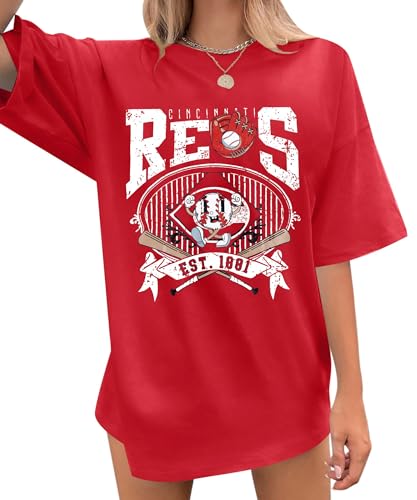 Baseball Shirt Women Oversized Game Day Fan T-Shirt Baseball Season Short Sleeve Tops
