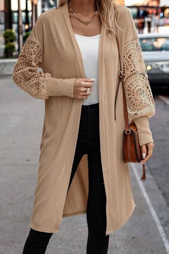 Cosy and Stylish Knit Open Front Cardigan for Fall and Autumn - Parchment2