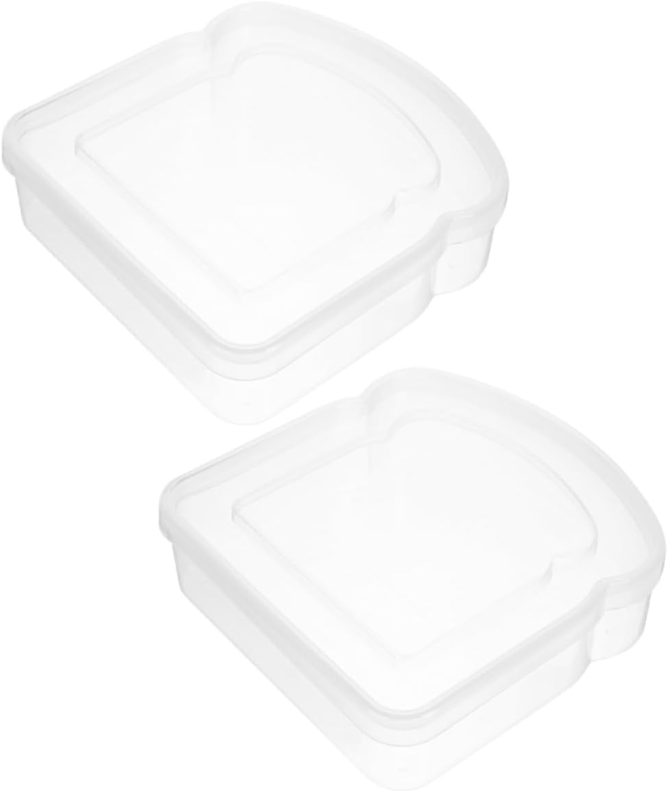 Reusable Sandwich Container Set 2-Pack Airtight Portable Bread Box for Outdoor Picnic Camping Office Lunch Storage