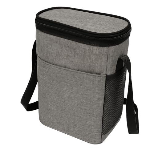 Bolsa Térmica De Transporte Impermeável Para Vinho Porta 2 Garrafas Com Alça De Ombro Cinza Premium