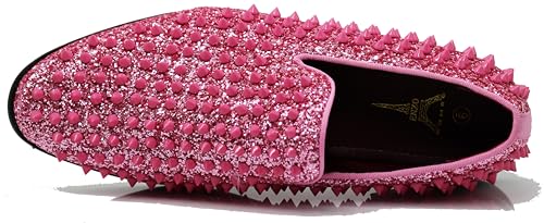 Image of SPK70 Men's Vintage Spike Dress Loafers Slip On Fashion Shoes Classic Tuxedo Dress Shoes