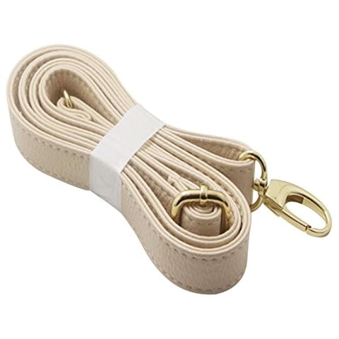 PUAK523 Universal Replacement Leather Bag Shoulder Strap Single Shoulder Strap with Adjustment Buckle and Hardware for Crossbody Bag Briefcase Messenger Bag Shoulder Bag Satchel (White) Cover