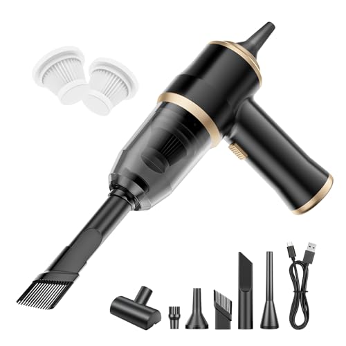 Aspirateur Portatif pour Voiture Sans Fil – Mini Aspirateur à Main à Haute Puissance avec Écran LCD et Multi-Buse, Aspirateur à Main pour Voiture, Maison, Bureau, Canapé, Poils d’Animaux et Clavier
