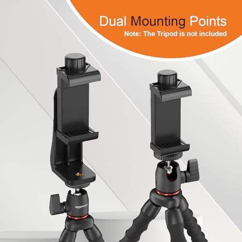 Image of Amazon Basics Rotating Mobile Holder with Adjustable Screw and 360 Swivel, for Any Tripod, Ring Light, Phone, Camera, and Video Camera, Ideal for Videographers and Photographers