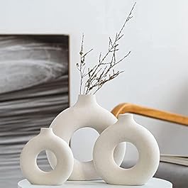 White Ceramic Vases Set...