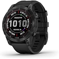 Garmin Fenix 7 Sapphire Solar Multisport Premium Outdoor GPS Watch, Black DLC Titanium with Black Band