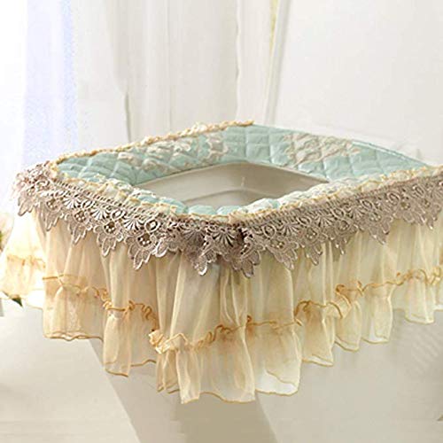 Coussin de toilette lavable - Housse de siège carrée en dentelle épaisse et amovible