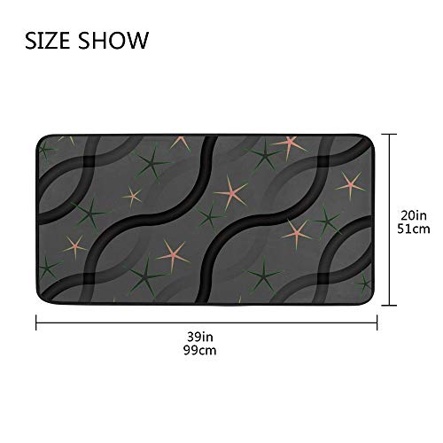 Alfombrilla antideslizante de cocina impermeable y lavable con diseño de triángulos 5