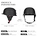 QUICKOOL DOT Certified German Style Motorcycle Half Helmet, Vintage ABS Lightweight Helmet for Adults, Retro Half Face Helmet for Cruiser Scooter Chopper (Matte Black,XL)