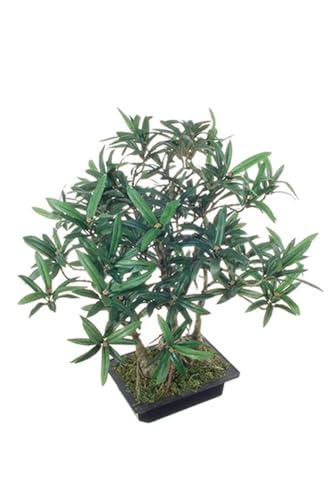 artplants.de Árbol Artificial Bonsái de tejo ALIKANA con raíces, Maceta Decorativa, 45 cm - Bonsái Artificial