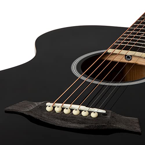 TIGER ACG1-BK34 3/4 Guitare acoustique à cordes en acier pour 9 ans et plus avec sac, sangle, cordes de rechange et plectres – Noir - Les Beatles, Paul McCartney, John Lennon, RIngo Starr, George Harrison TIGER ACG1-BK34 3/4 Guitare acoustique à cordes en acier pour 9 ans et plus avec sac, sangle, cordes de rechange et plectres - Noir – Image 5