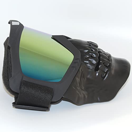 Crossbody Skull Motorcycle Helmet Riding Goggles Glasses With Detachable Face Shield Retro Helmet Glasses Detachable Anti-Fog And Windproof Cross-Country Skiing Glasses For Adult Men And Women #TOP7