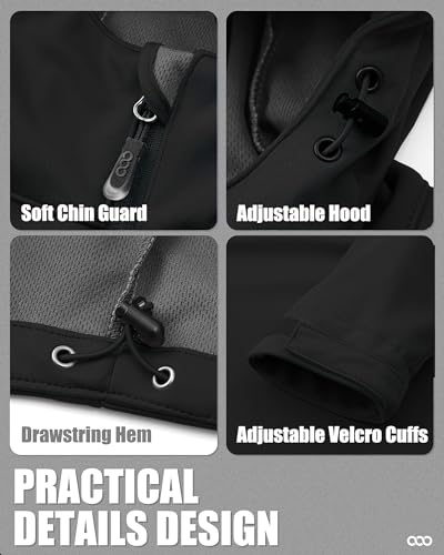 33,000ft Men's Softshell Jacket with Hood Waterproof Windbreaker Lightweight Rain Shell Jacket for Outdoor Hiking Travel - Image 6