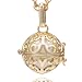 Produktbild Morella Damen Halskette Edelstahl Gold 70 cm mit Ornament Anhänger Gold und Klangkugel weiß Ø 16 mm in Schmuckbeutel