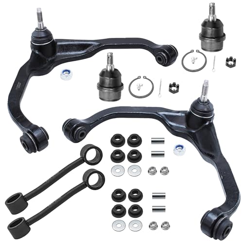 Image of Detroit Axle - 6pc Front End Control Arms Kit for Jeep 2008-2012 Liberty, 2007-2011 Dodge Nitro, 2 Upper Control Arms & Ball Joint 2 Lower Ball Joints 2 Sway Bars Replacement