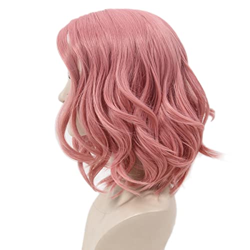 STfantasy Short Pink Wavy Womens Wig Heat Resistant Synthetic Hair for Women Fancy Dress Cosplay Party Costume Canival - Image 4