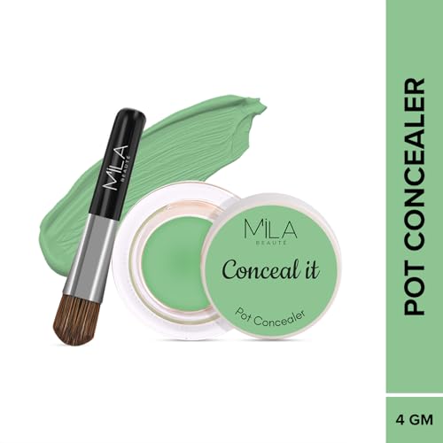 Image of Mila Beaute Conceal It Green Colour Corrector for Face Makeup I Hides Dark Circles, Dark Spots & Pigmentation I Full Coverage, Long Lasting & Easily Blendable I Crease Free, Matte Finish with SPF