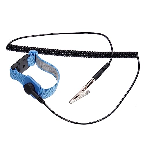 Image of MECCANIXITY ESD Anti Static Strap 7.87ft Blue Black Adjustable ESD Anti-Static Ankle Strap for Computer Electronics Repair