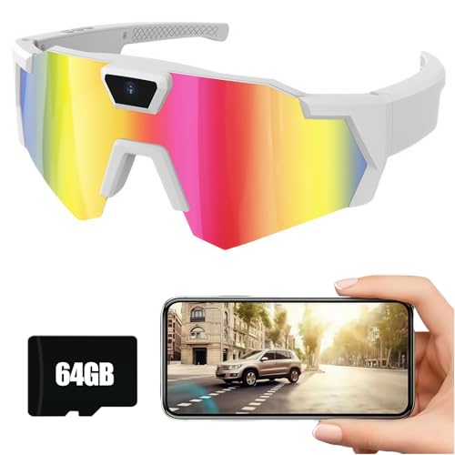POV 4K Baseball Glasses with Camera, 64GB, Colorful-b