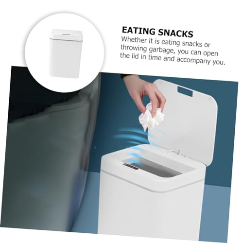 Basurero automático rectangular blanco KOMBIUDA miniatura 6