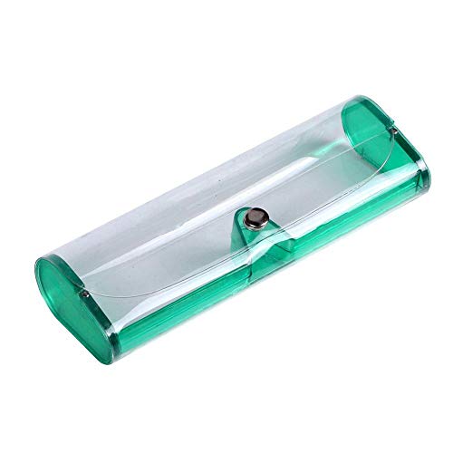 Preisvergleich Produktbild JaneDream Brillenetui aus PVC, transparente Lesebrille, leicht, tragbar, für Myopic Linsen, Mehrfarbig, grün, 16 * 5.5 * 3cm