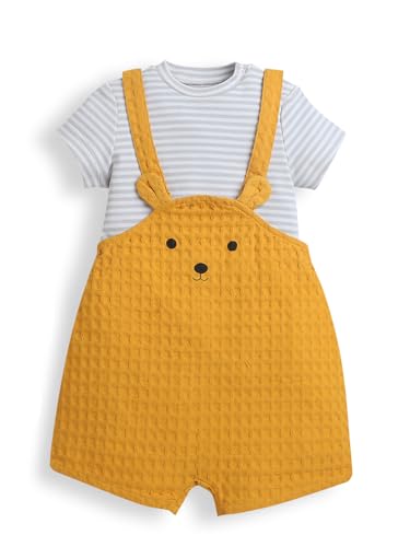 Nino Bambino Organic Cotton Dungaree with T Shirt|Top and Bottom Set for Kids_Musterd