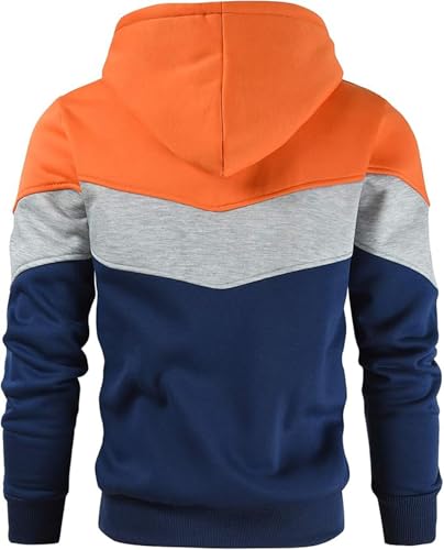 Hoodies for Men Pullover Hooded Sweatshirt with Kange Pocket, Color Block Mens Hoodies Pullover3