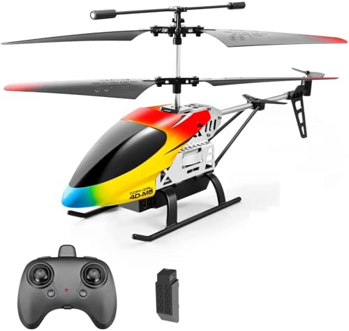 Image of FFTFH Helicopter for Kids Altitude Hold 2.4GHz RC Helicopters with Gyro for Beginner Toys Indoor Flying with 3.5 Channel LED Light Multi Color