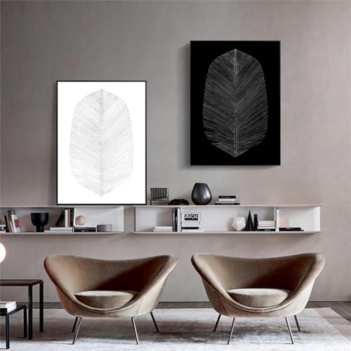Impression sur toile abstraite noir et blanc 40x50cm x2