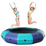 Inflatable Water Trampoline for Lake, 6FT/10FT/12FT/15FT Floating Lake Trampoline with 500W Electric Inflator & Rope Ladder, Kids Adults Portable Bounce Swim Platform for Lake,Pools