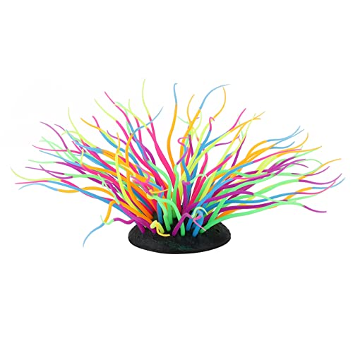 Entatial Corail d'anémone de Silicone, Ornements d'aquarium de Simulation Lumineuse de Corail d'anémone d'aquarium pour la décoration de réservoir de Poissons d'aquarium