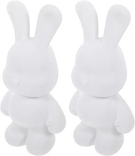 Zerodeko 2pcs Paint Your Own Bunny Money Bank White Rabbit Piggy Bank Bunny Coin Bank Money Saving Jar Christmas Arts Crafts for - 2023 Year of The Rabbit Figurine Bunny Doll