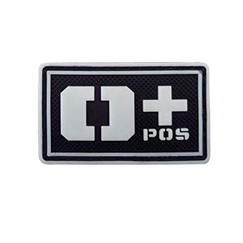Cobra Tactical Solutions Type de Sang Fluo Ecusson PVC Patch Tactique Moral Militaire Applique Emblème Insignes Fastener à Crochet et Boucle Airsoft Paintball Cosplay (Negro, O+) Cover