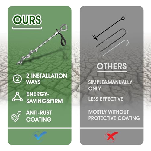 Image of Trampoline Anchors - Heavy Duty Trampoline Stakes - Ground Anchors Resistant High Wind - Ground Stakes Heavy Duty with Straps