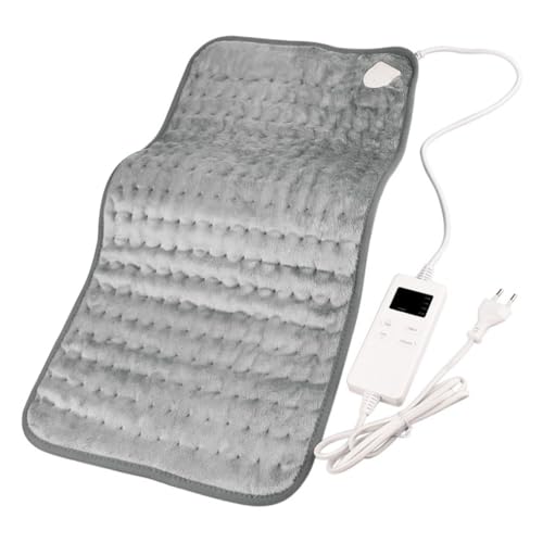 Ujjdwiurgh Almohadilla TéRmica para Aliviar el Dolor, con Apagado AutomáTico y 6 Configuraciones de, SúPer Suave para Espalda, Cuello y Hombros, Enchufe Europeo de 30X60 Cm