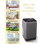 17.7 lbs Full-Automatic Washing Machine with LED Display, Portable Compact Laundry Washer with Drain Pump, 10 Wash Programs 8 Water Levels, Grey - Image 5