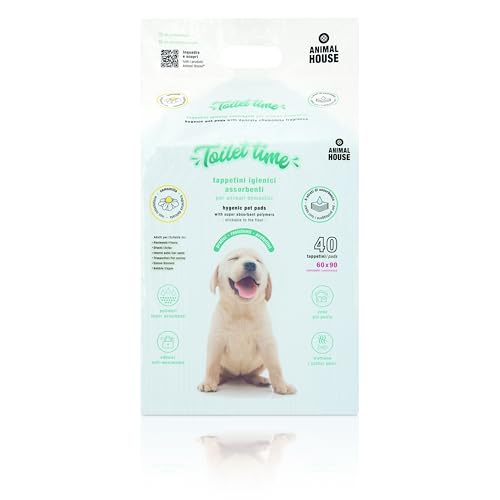 Animal House - 40PZ Tappetini Igienici Assorbenti CAMOMILLA - Alta Assorbenza - Privi di Polvere - Trattiene gli Odori - Protegge la Casa - (60x90 cm 40)
